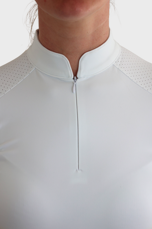 EQUEENE Short Sleeved Show Shirt - White