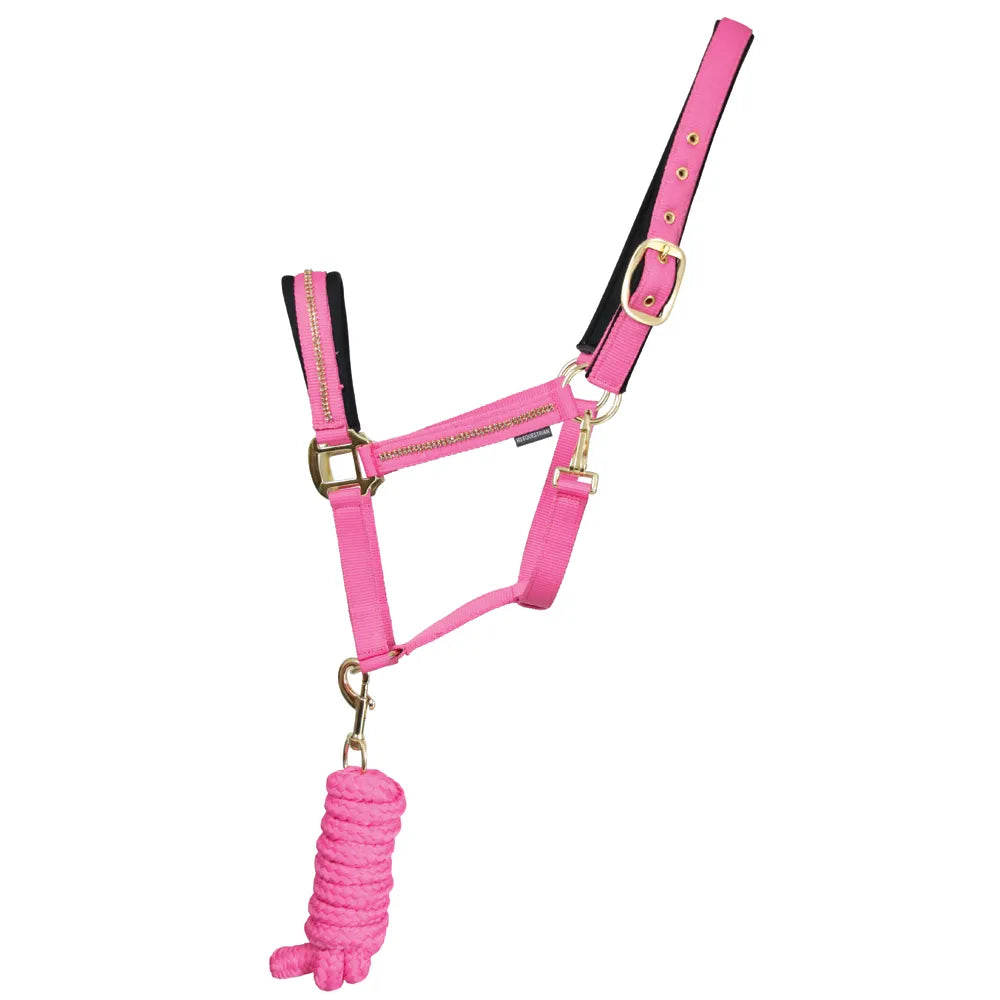 HY Equestrian Sparkling Head Collar and Lead Rope Set