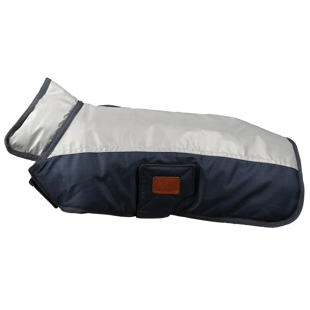 Benji & Flo Waterproof Dog Coat- Navy/ Reflective
