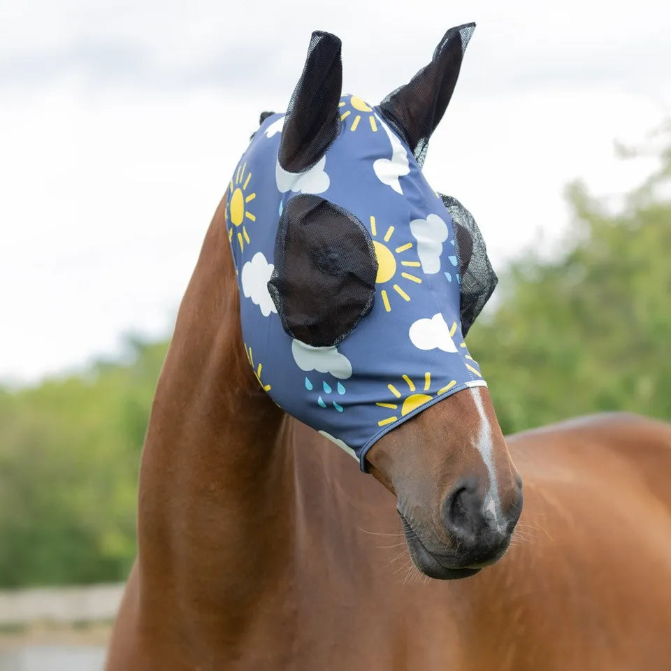 HY Equestrian Com Rain or Shine Print Fly Mask