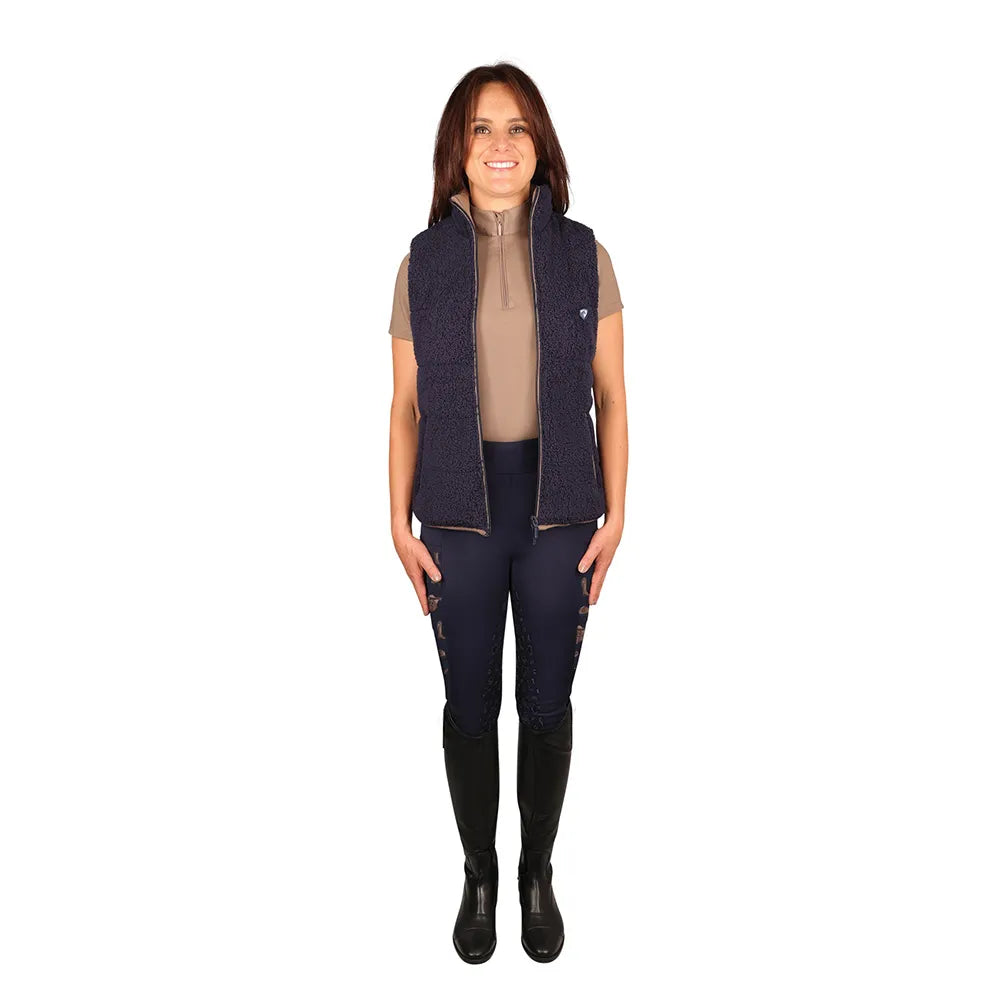 Hy Equestrian Elevate Country Teddy Fleece Gilet- Navy