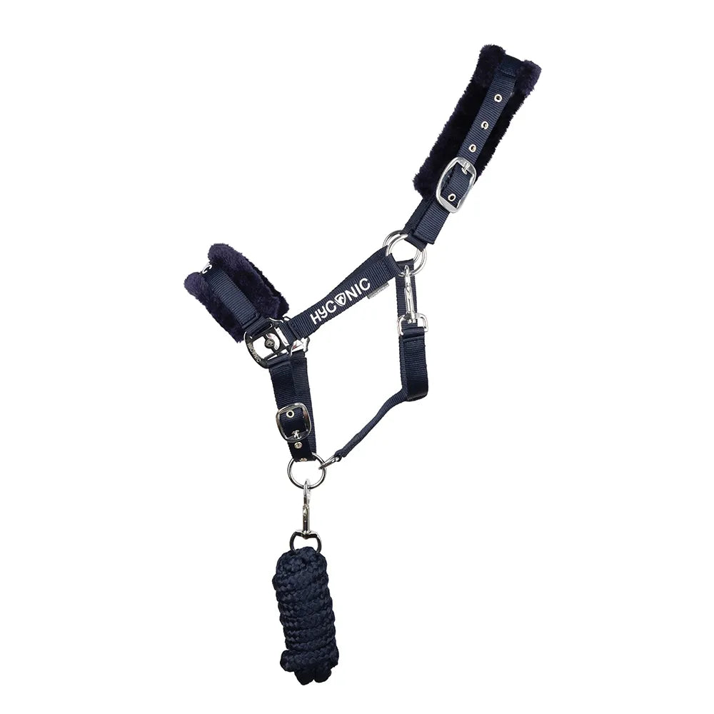 HyConic Faux Fur Head Collar and Lead Rope Set