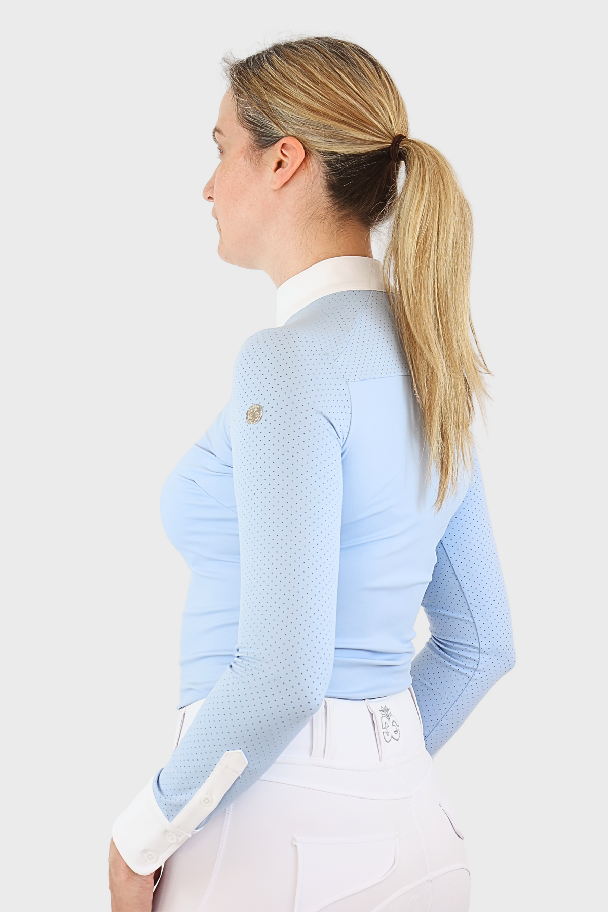 EQUEENE Long Sleeved Show Shirt - Baby Blue