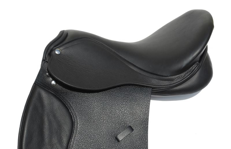 Rhinegold Sussex Changeable Gullet Leather GP Saddle- Black/ Havanna