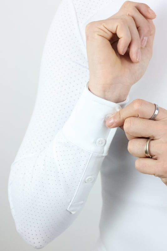 EQUEENE Long Sleeved Show Shirt - White