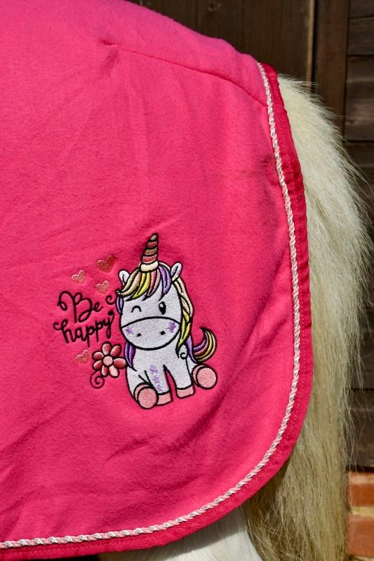 Rhinegold Unicorn Mini Embroidered Fleece Rug