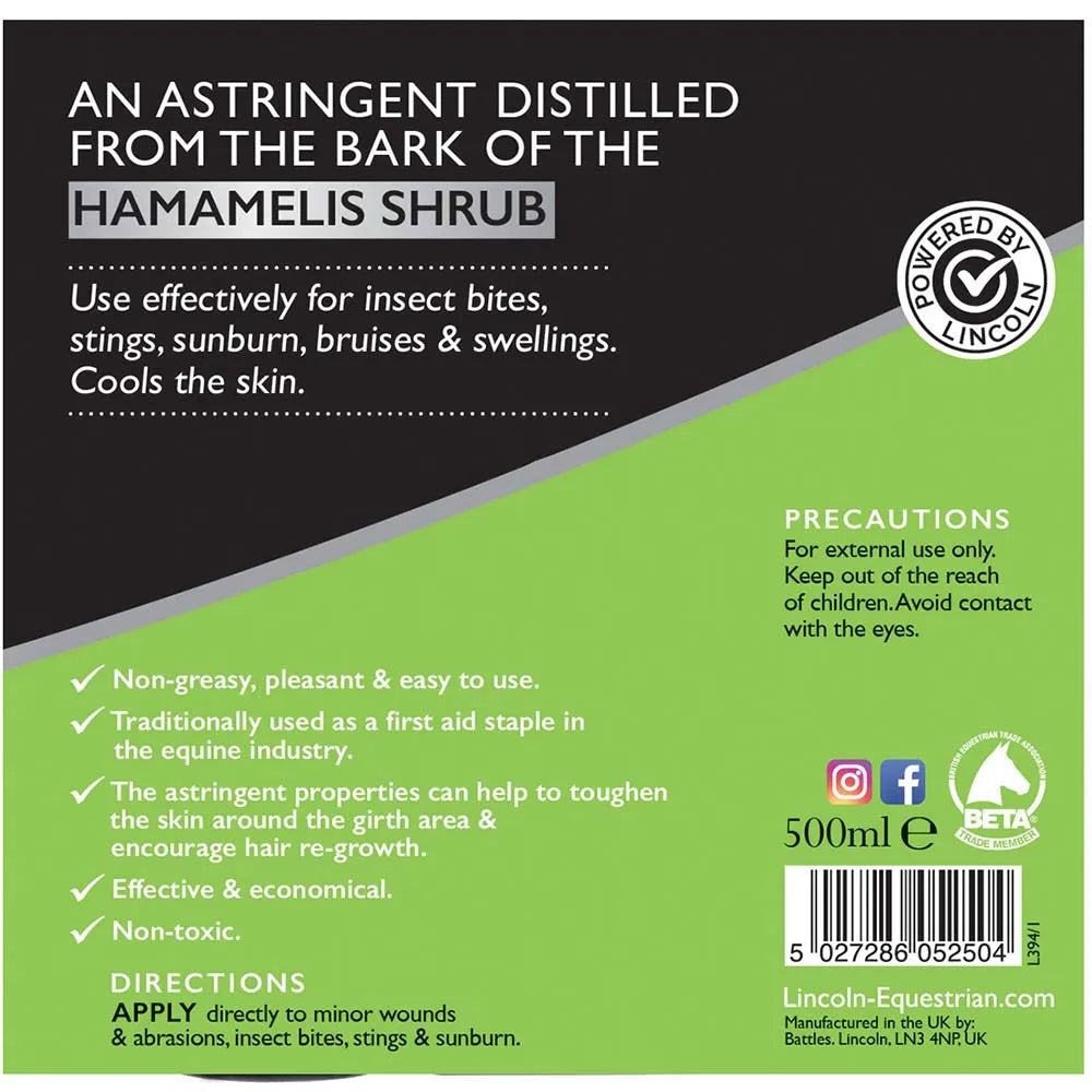 Lincoln Distilled Witch Hazel 500ml