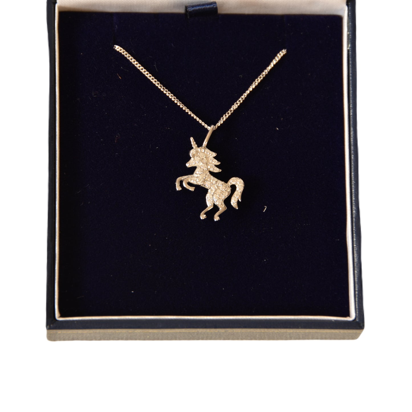 Sterling Silver Crystal Unicorn Necklace