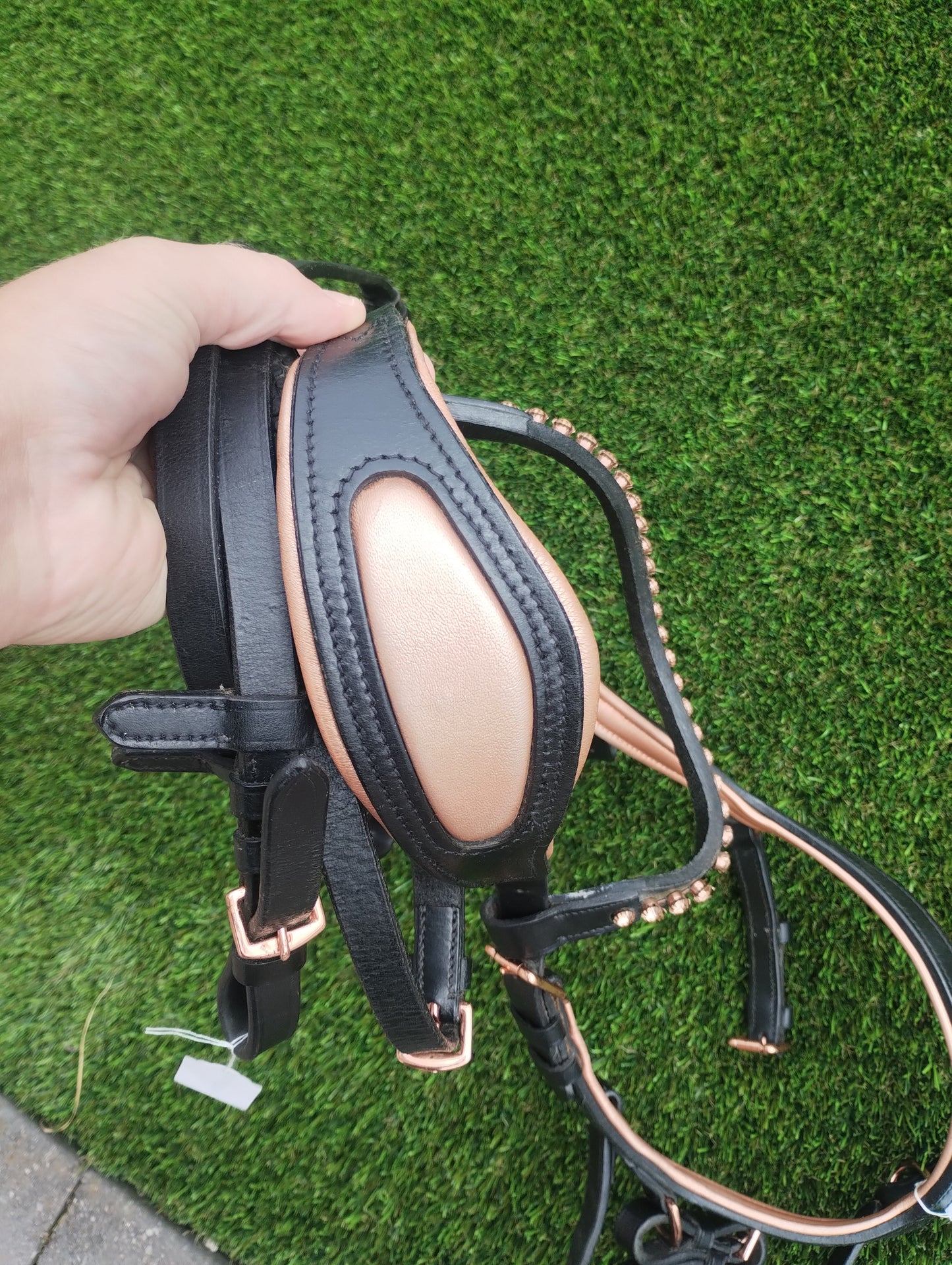 Pony Size Black/ Rose Gold Micklem Bridle