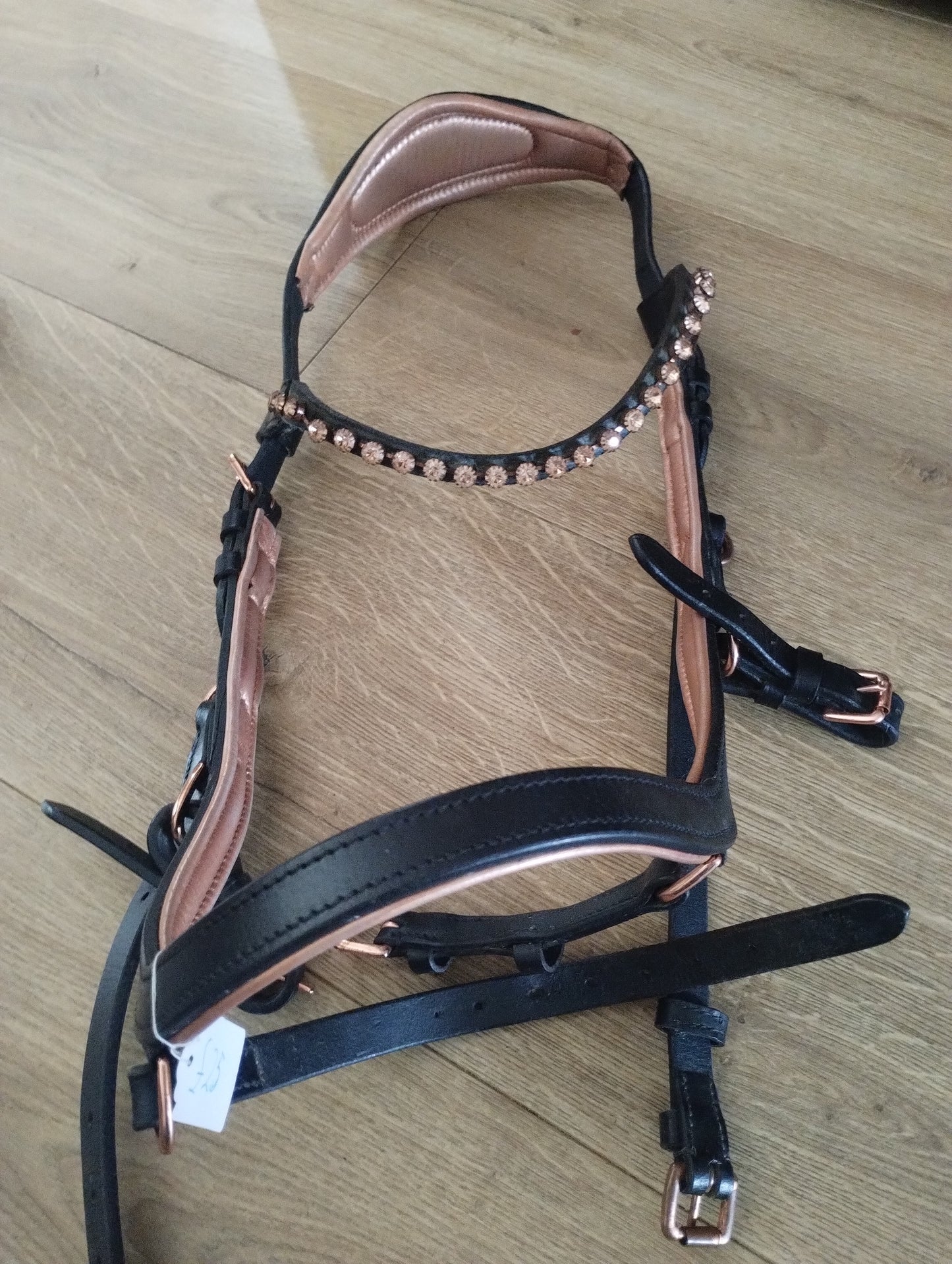 Pony Size Black/ Rose Gold Micklem Bridle