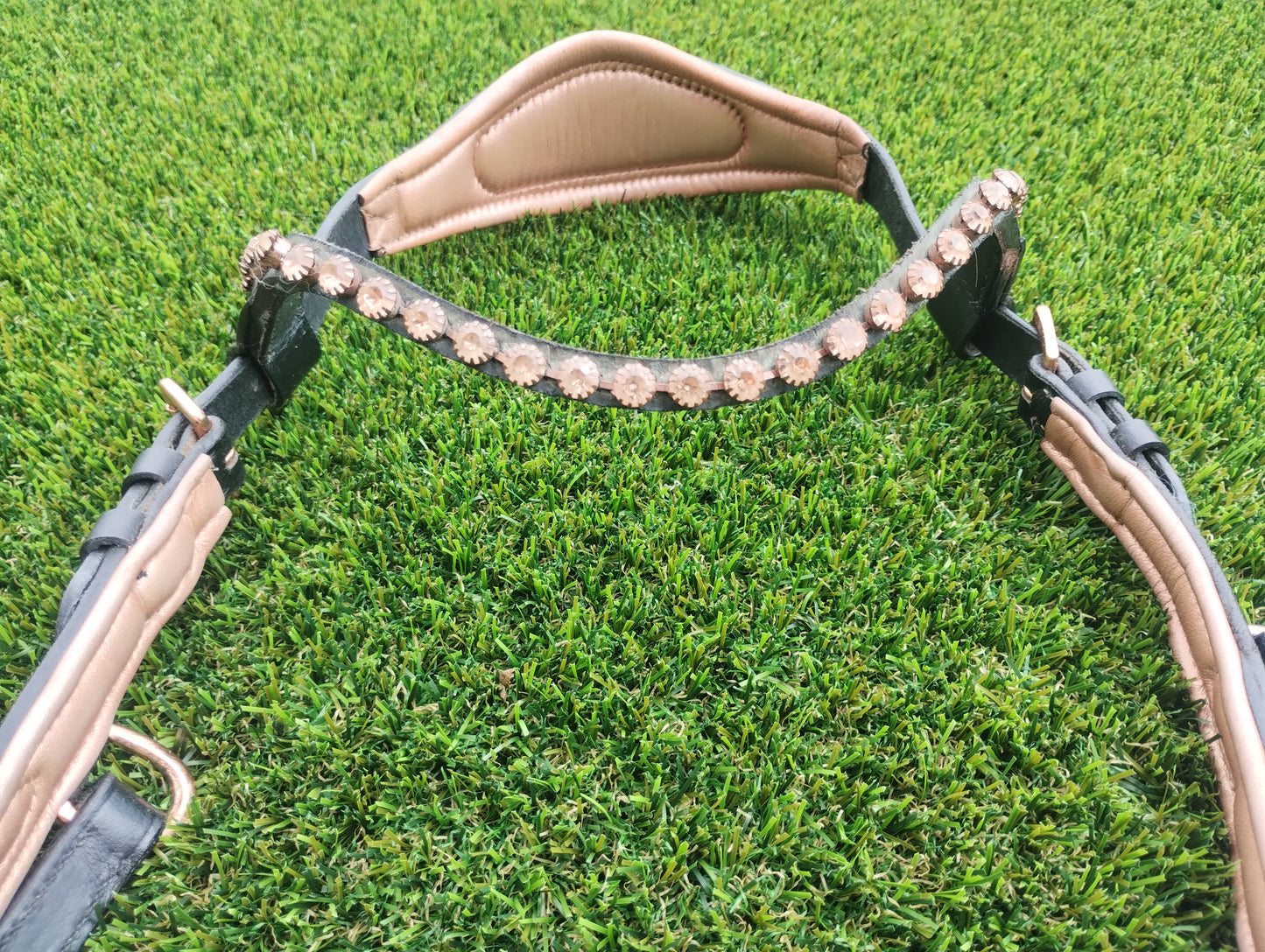 Pony Size Black/ Rose Gold Micklem Bridle