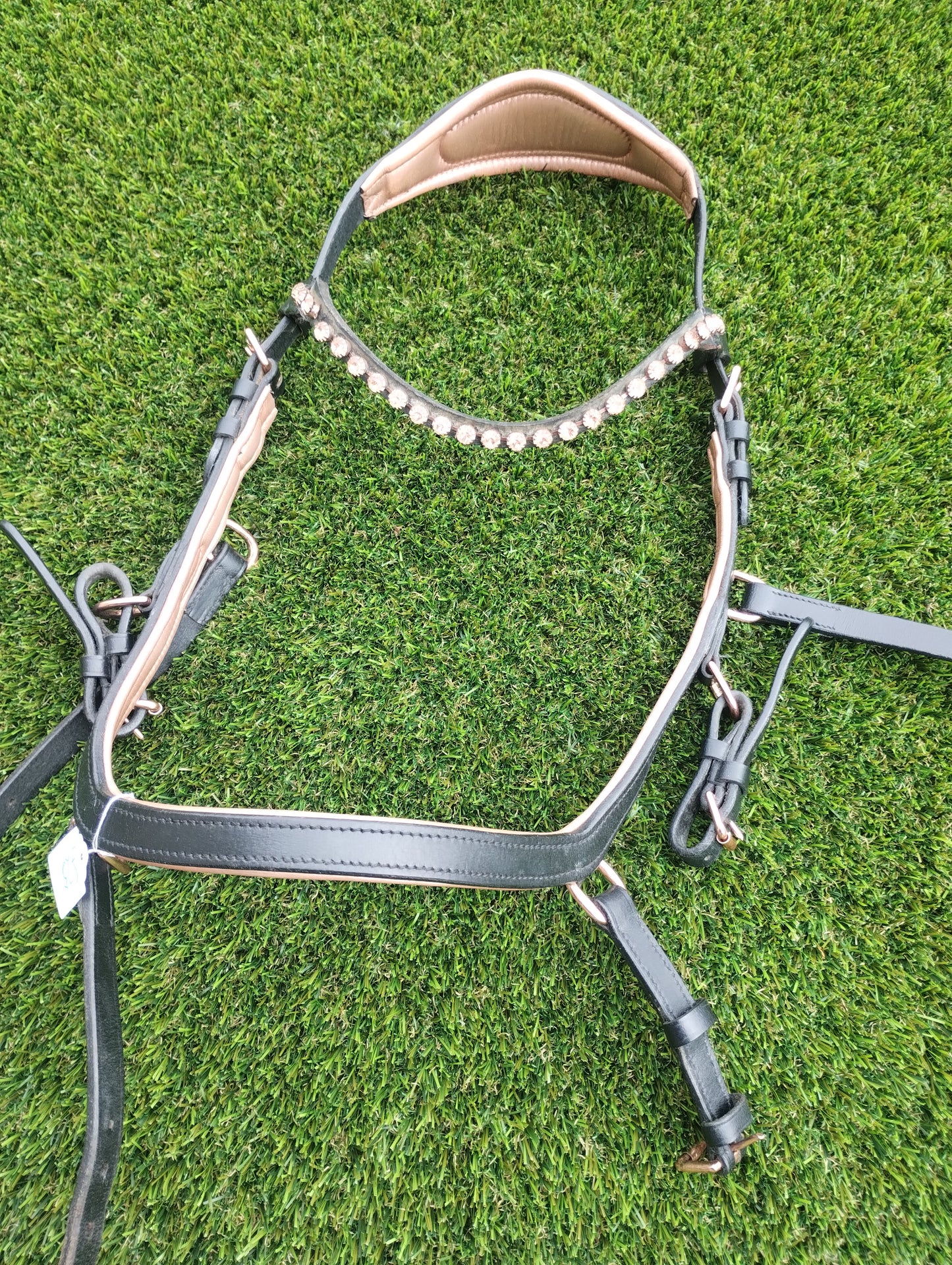 Pony Size Black/ Rose Gold Micklem Bridle