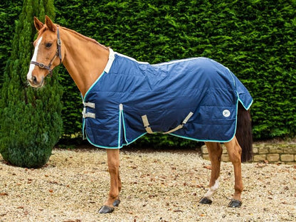Swish 100g Stable Rug With Detachable Neck - Navy/Mint