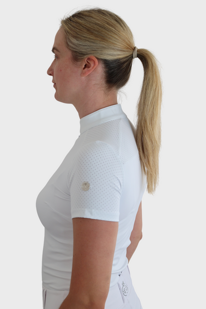 EQUEENE Short Sleeved Show Shirt - White