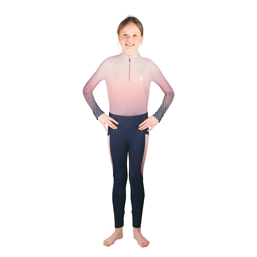 Hy Equestrian Elevate Mizs Ombre Base Layer- Navy/ Rose
