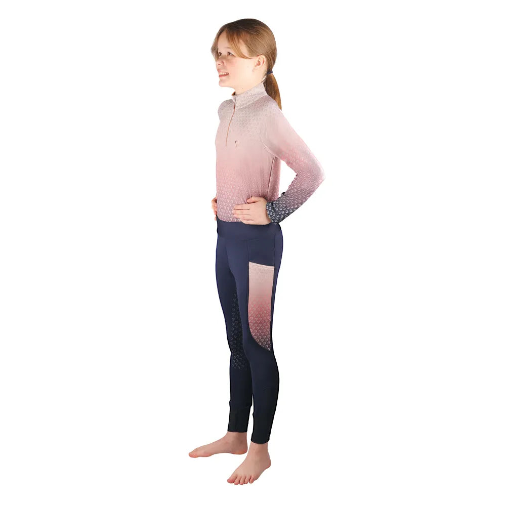 Hy Equestrian Elevate Mizs Ombre Base Layer- Navy/ Rose