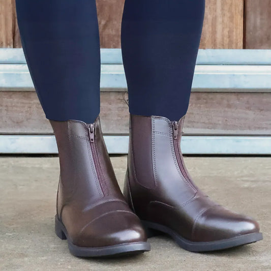 Hy Equestrian Children's Canterbury Zip Jodhpur Boot- Brown