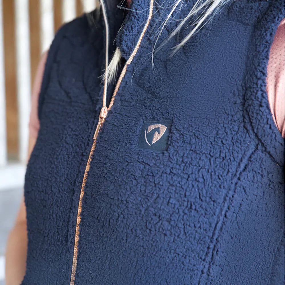 Hy Equestrian Elevate Teddy Fleece Gilet- Navy