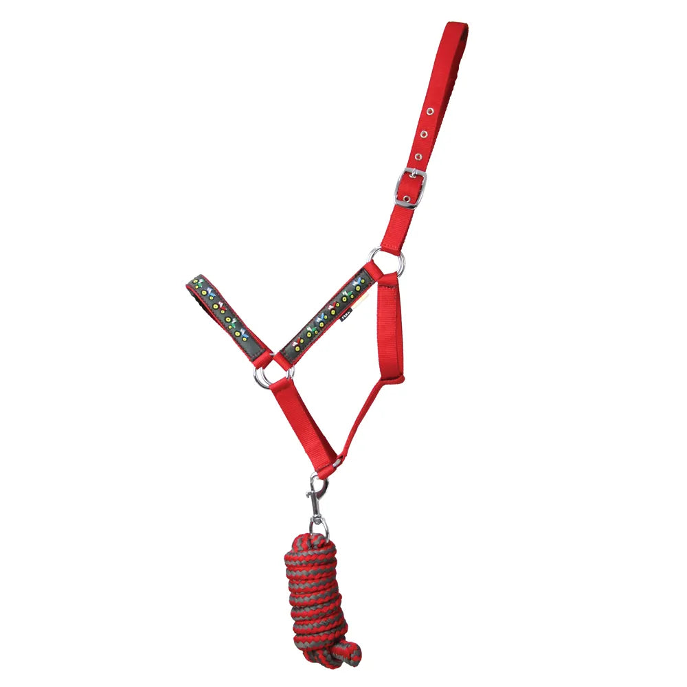Tractor Print Headcollar and Leadrope set by Little Knight