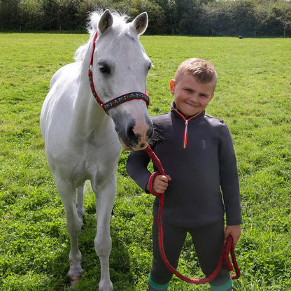 Tractor Print Headcollar and Leadrope set by Little Knight