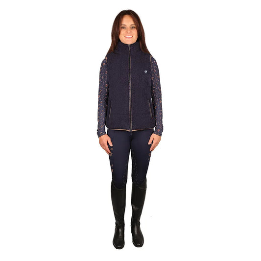 Hy Equestrian Elevate Country Teddy Fleece Gilet- Navy