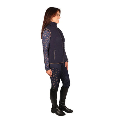 Hy Equestrian Elevate Country Teddy Fleece Gilet- Navy