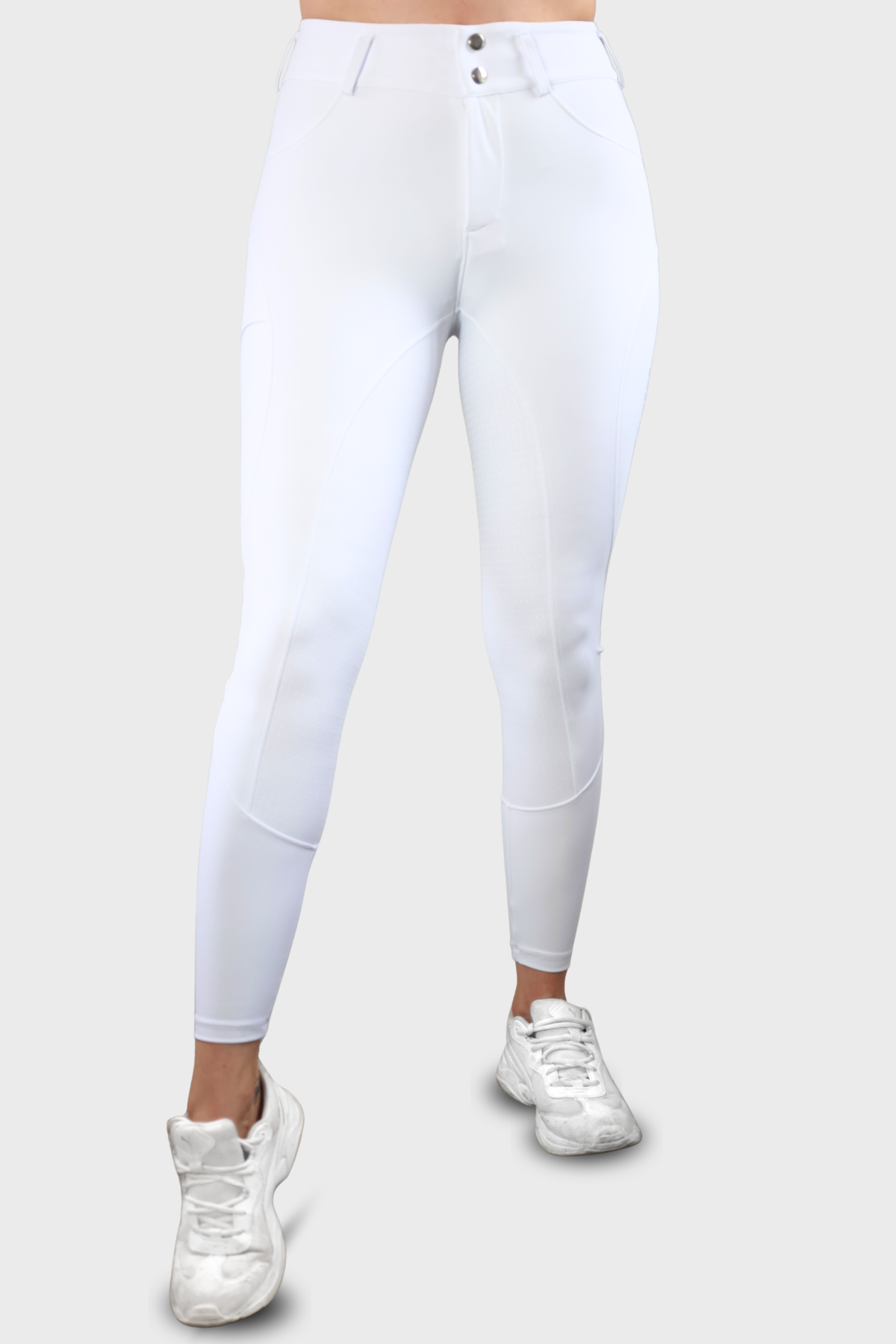 EQUEENE Classic Full Seat Riding Breeches - White