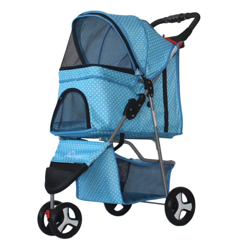 Pet stroller with three wheels