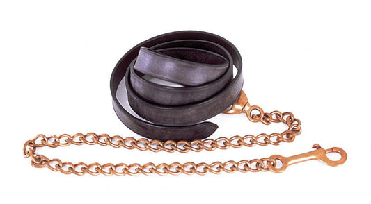 Windsor Equestrian Leather Lead and Chain- Black or Havanna