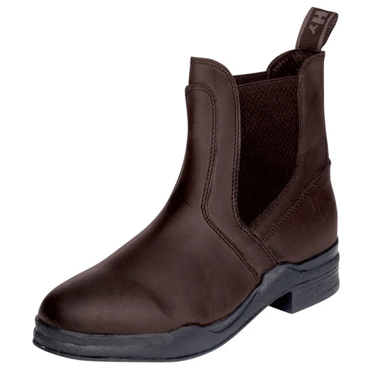 Hy Equestrian Wax Leather Jodhpur Boot- Black/ Brown