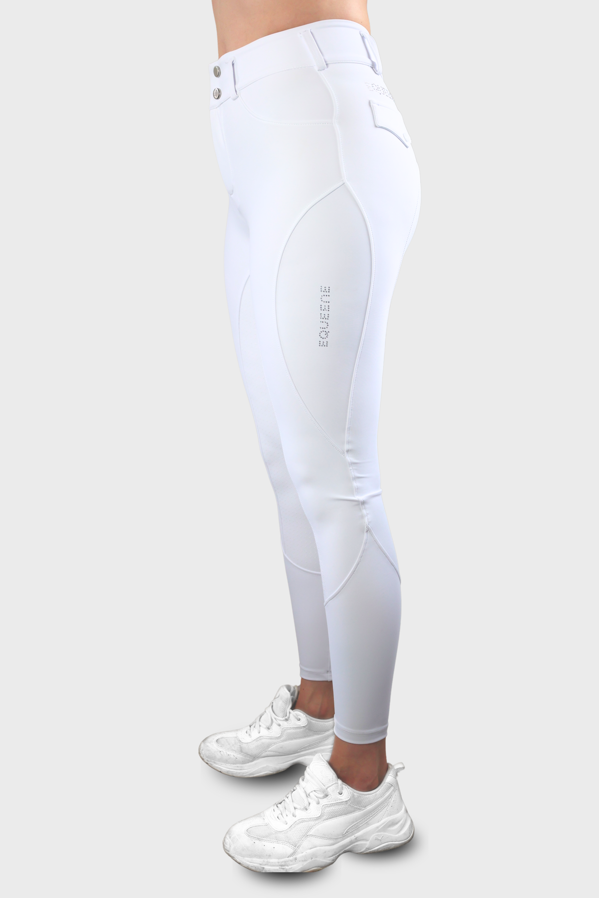 EQUEENE Classic Full Seat Riding Breeches - White