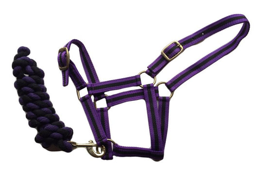 Harlequin Headcollar and Rope Set- Various Colours