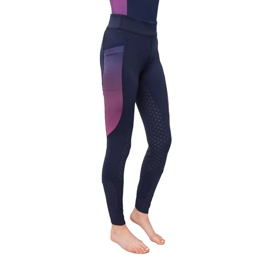 Hy Equestrian Synergy Elevate Riding Tights- Navy/ Fig