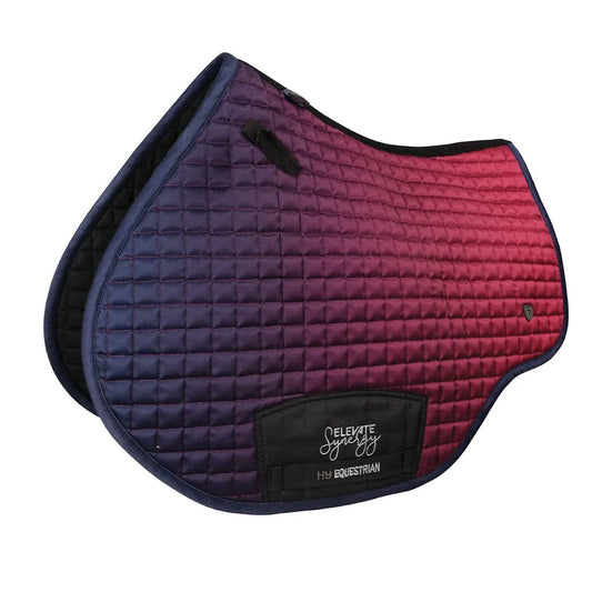 Hy Equestrian Synergy Elevate Saddle Pad- Navy/ Fig