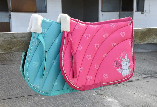Rhinegold 'Be Happy' Unicorn Saddle Pad