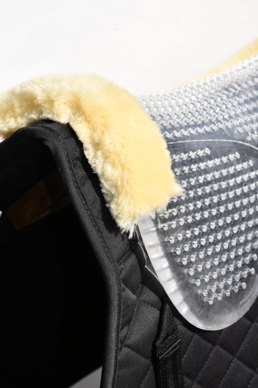 Rhinegold Luxe Fur Trim Shaped Gel Saddle Pad
