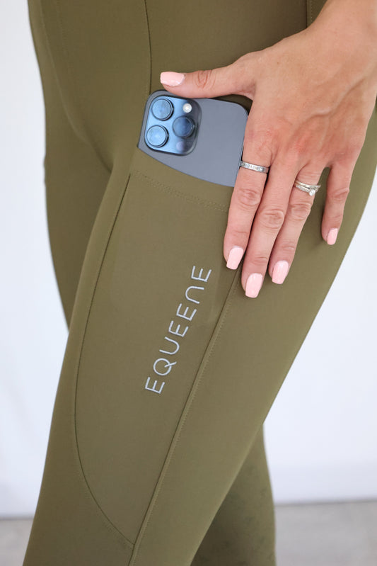 EQUEENE Performance Riding Breeches - Khaki
