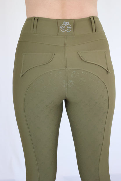 EQUEENE Performance Riding Breeches - Khaki