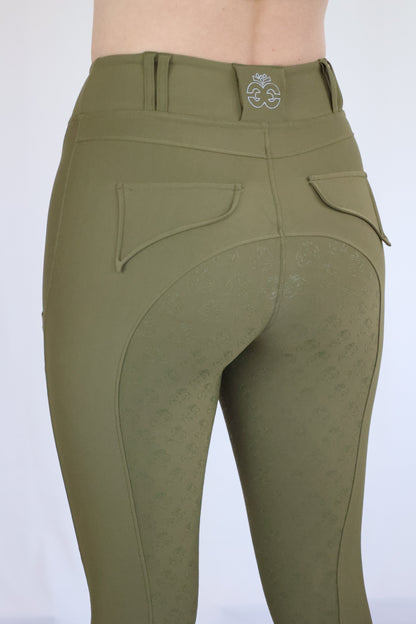EQUEENE Performance Riding Breeches - Khaki