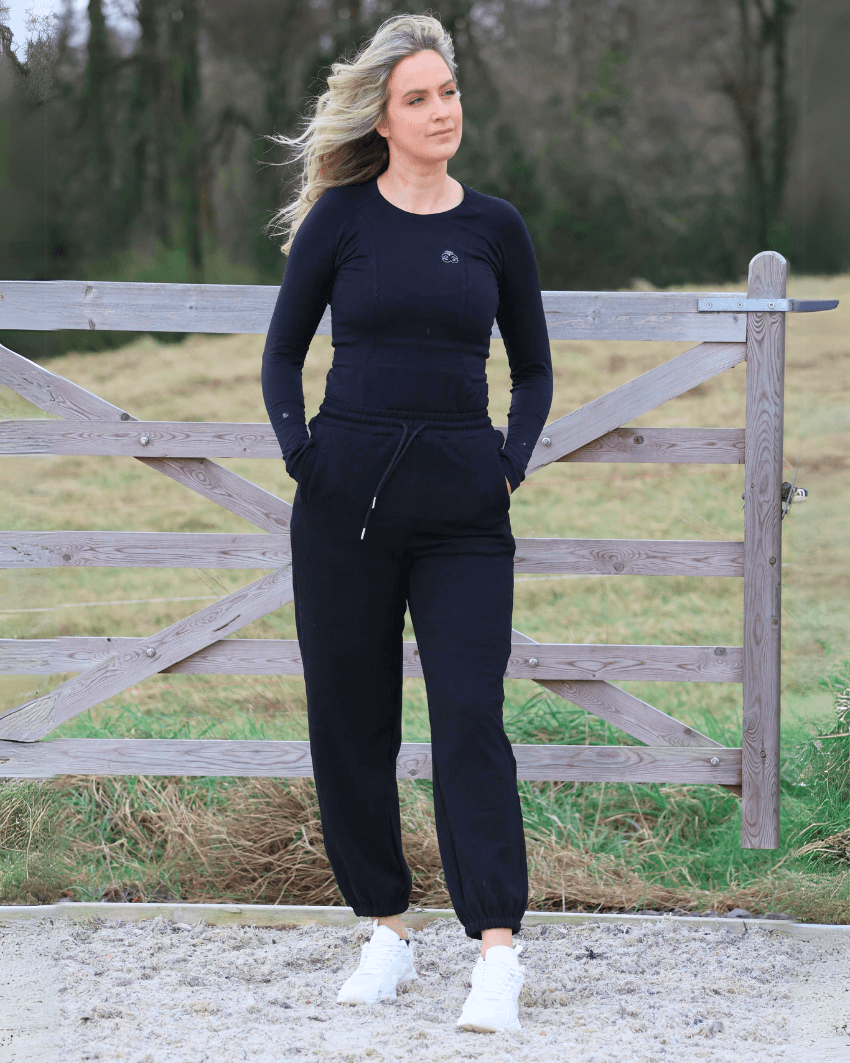 EQUEENE Lola Polar Sweatpants - Black