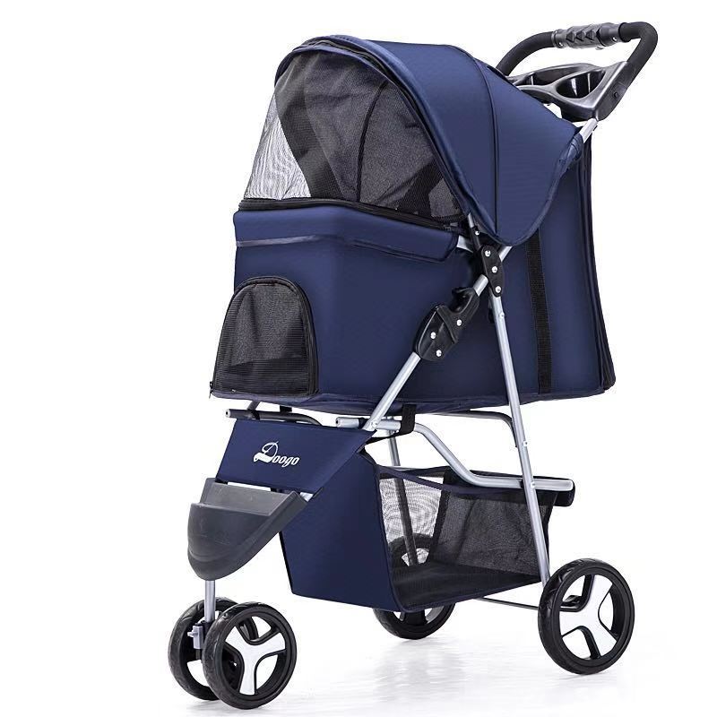 Pet stroller with three wheels
