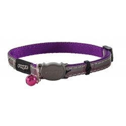 Rogz Night Catz Purple Budgies Cat Collar 20-31 cm