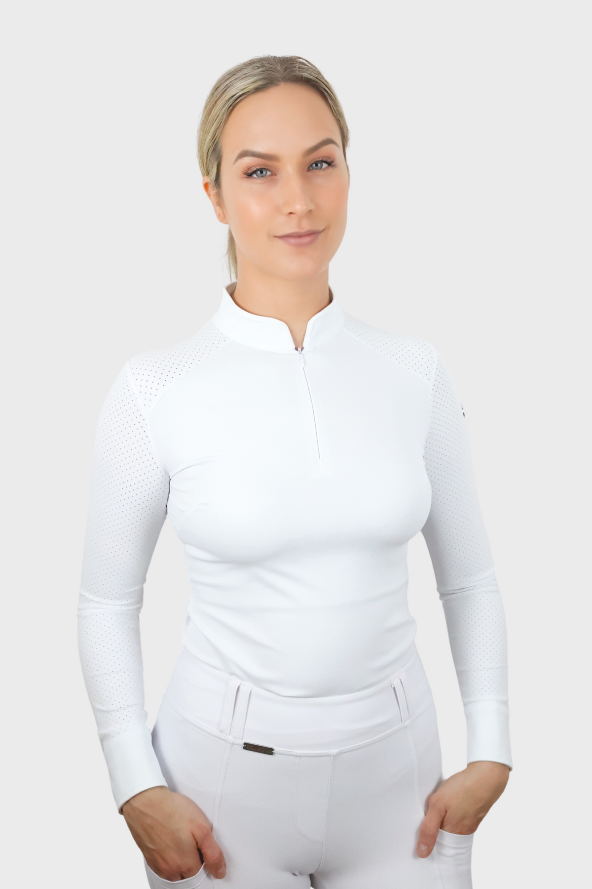 EQUEENE Long Sleeved Show Shirt - White