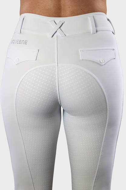 EQUEENE Classic Full Seat Riding Breeches - White