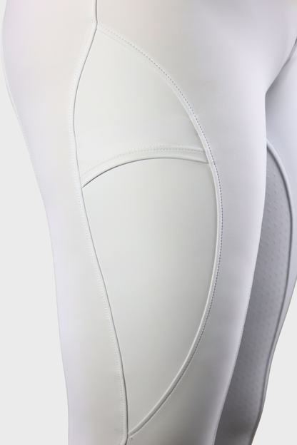 EQUEENE Classic Full Seat Riding Breeches - White