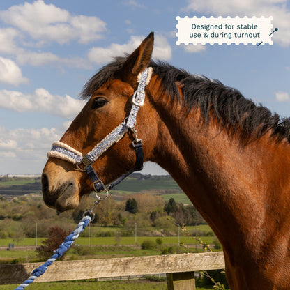 Cath Kidston "Blue Strawberry" Headcollar & Rope Set
