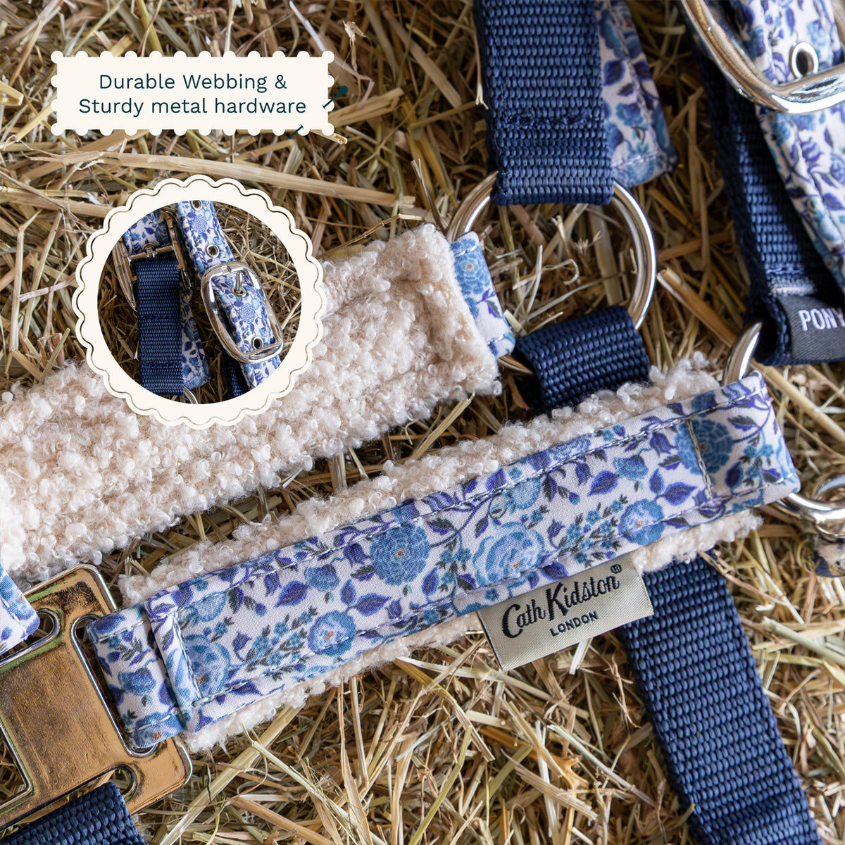 Cath Kidston "Blue Strawberry" Headcollar & Rope Set
