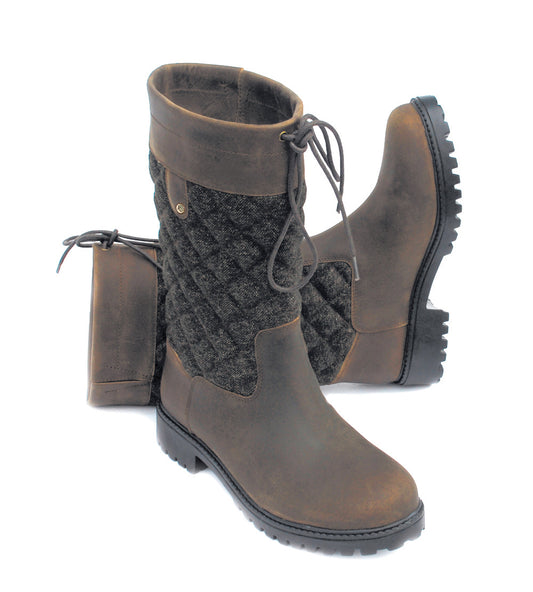 Rhinegold Elite Georgia Tweed Leather Country Boots