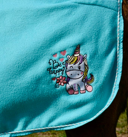 Rhinegold Unicorn Mini Embroidered Fleece Rug