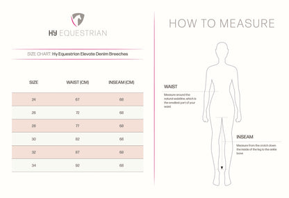 Hy Equestrian Elevate Denim Breeches- Various Colours